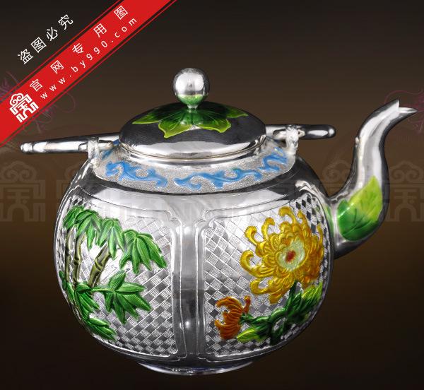 純銀工藝與東方美學(xué) 景泰藍(lán)荷塘月色茶壺F款的鑒賞與收藏